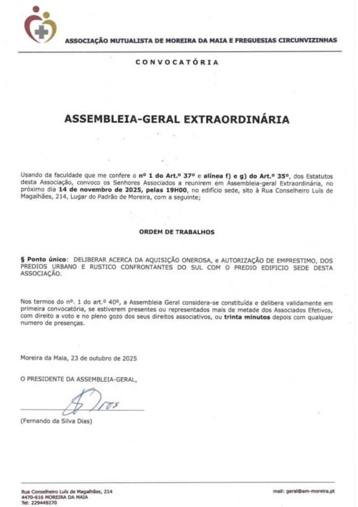 Assembleia-Geral Extraordinária (14-11-2025)